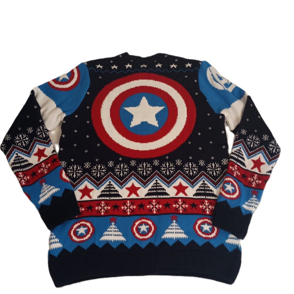 Marvel Avengers Captain America Sweater Men’s Size Medium Excellent EUC - Picture 3 of 16